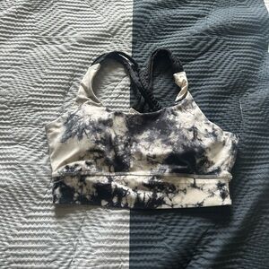 DSG Black and White Tie-Dye Sports Bra